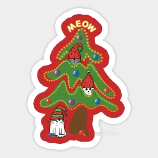 Meow - Christmas Tree Sticker